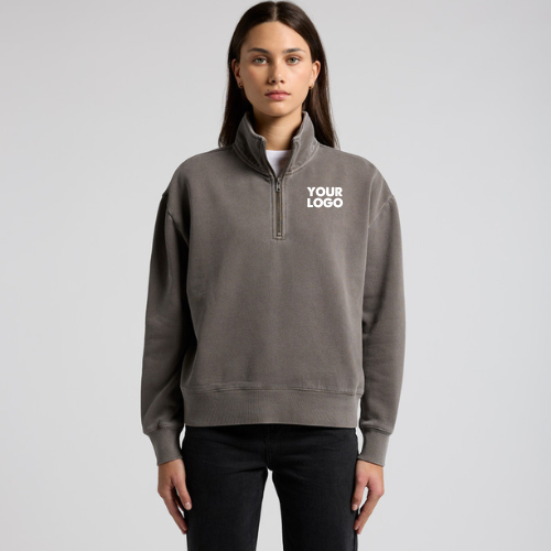 Ladies Relax Faded Half Zip 4167 | Custom Printed