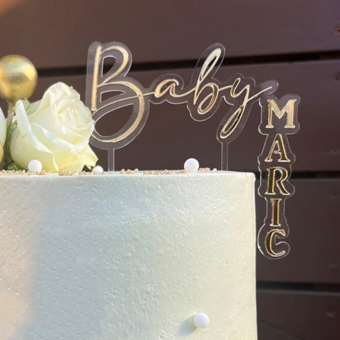 Double Layered Acrylic Name Topper  | Custom Text