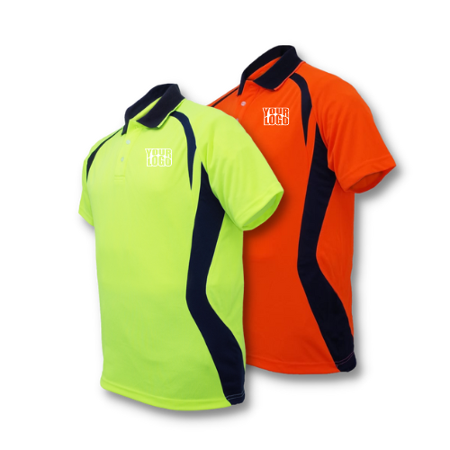 Unisex Adults Hi-Vis Panel Polo | Custom Printed