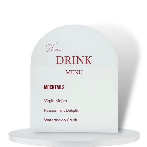 Acrylic Menu Signs | Custom Text