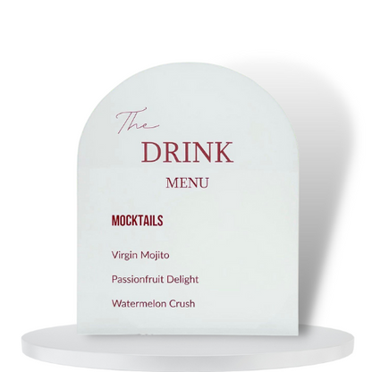Acrylic Menu Signs | Custom Text